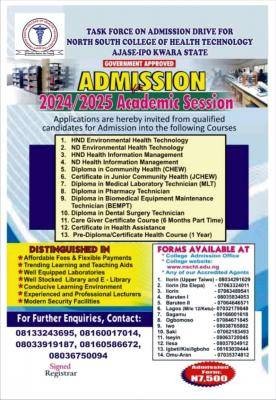 North-South College of Health Technology releases admission form, 2024/ ...