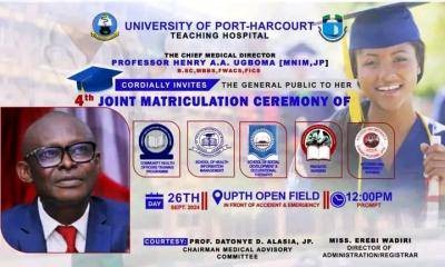 UPTH Announces 4th Joint Matriculation Ceremony - Myschool