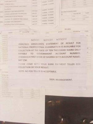 School of health Tungan Professional Examination statement of Results is ready