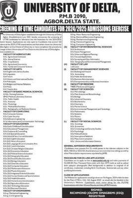 UNIDEL Post-UTME 2024: Cut-off Mark, Eligibility And Registration ...