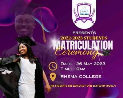 Rhema College of Science, Management & Technology matriculation ceremony, 2022/2023