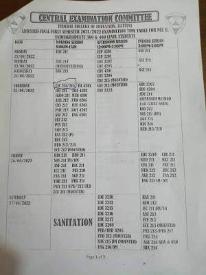 FCE Katsina 1st semester 2021/2022 examination timetable