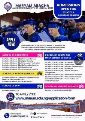 Maryam Abacha American University of Nigeria undergraduate admission ...