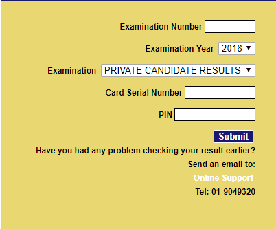 Result check. Pin submit.