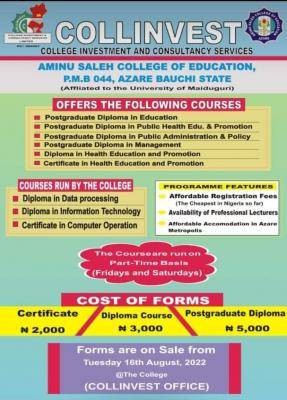 Aminu Saleh COE Announces Admission Into Postgraduate Programmes - Myschool