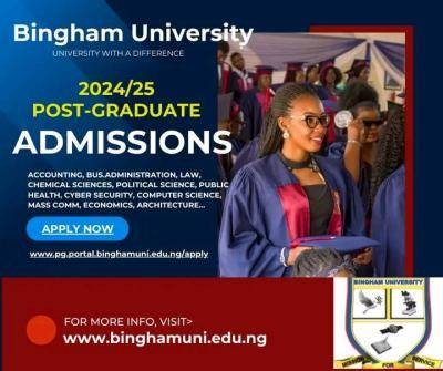 Bingham University Postgraduate Admission form, 2024/2025