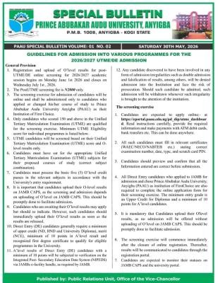 Curated visual reference: Visual Reference: Paau Post Utme De 2026 Cut Off Mark Eligibility And