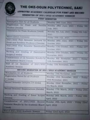 Tops Academic Calendar For 2021/2022 Session - Myschool