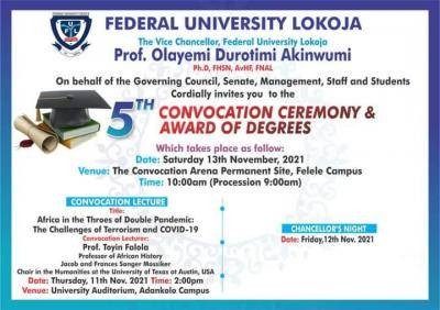 FULOKOJA 5th Convocation Timetable of Events