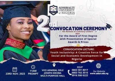 Admiralty University of Nigeria announces 2nd Convocation Ceremony ...