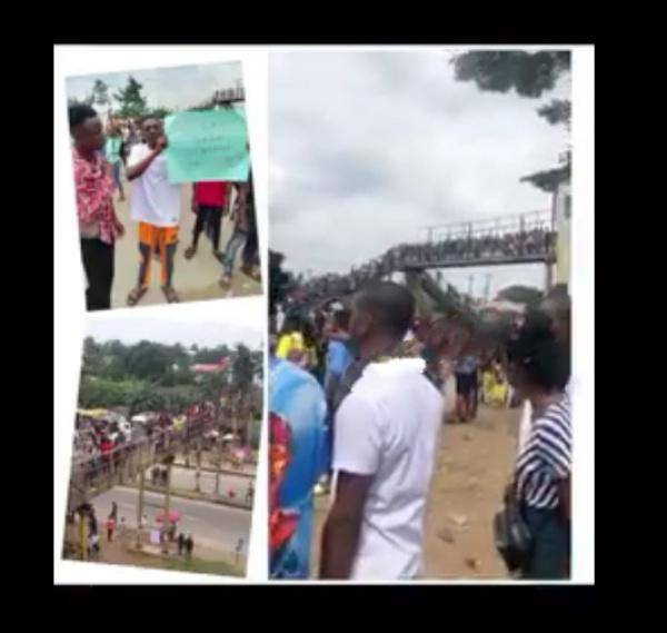 ABIAPOLY students protest against the alleged r*pe of an a18-yr-old student by policemen