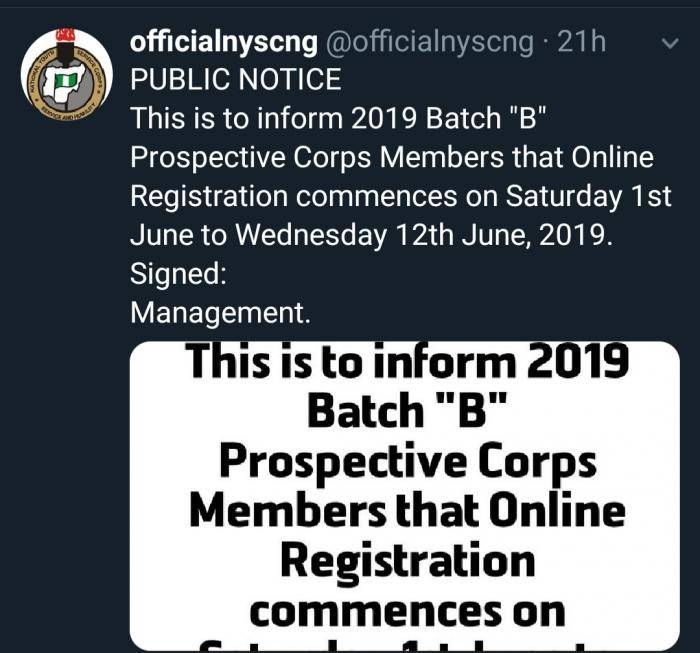 NYSC Registration Date Officially Postponed For NYSC 2019 Batch B