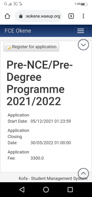 FCE, Okene Pre-NCE & Pre-Degree (Remedial) admission for 2021/2022 session