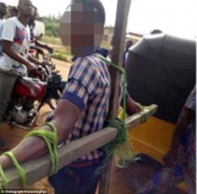 Students Tied to Cross And Whipped For Lateness to School