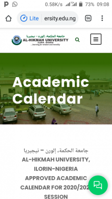 AL-Hikmah University academic calendar for 2020/2021 session