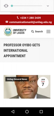 UNILAG Professor gets international appointment