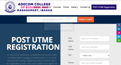 Adecom College of Business and management admission form, 2020/2021 session