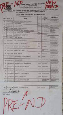 KENPOLY PRE-ND Admission List, 2021/2022