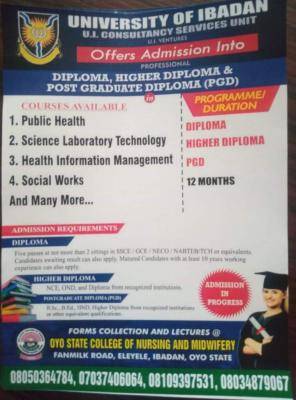 UI consultancy services unit announces admission into professional programmes in Health courses