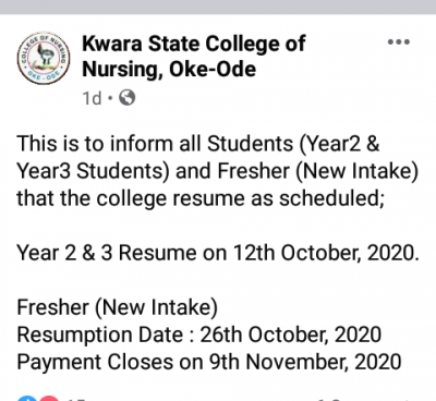 KWCON Oke-Ode announces resumption date