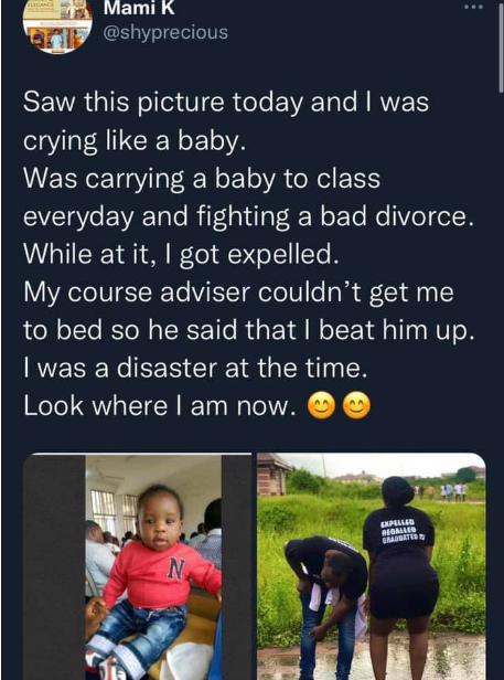 Lady shares her travails as she finally graduate from the university