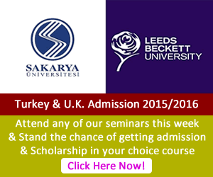Admission 2015/2016 in Turkey or UK - Attend a Free Seminar/screening - Scholarships also available