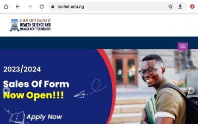 Rivers State College of Health Science & Management Techn admission form, 2023/2024