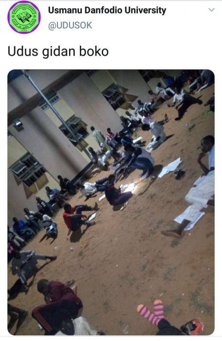 Usman Danfadio University Students use Moonlight to Read due to Lack of Power Supply.
