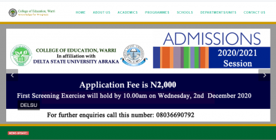 COE Warri-DELSU Post-UTME 2020: Cut-off mark, Eligibility and Registration Details