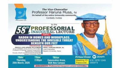 BUK announces 58th Professorial Inaugural Lecture