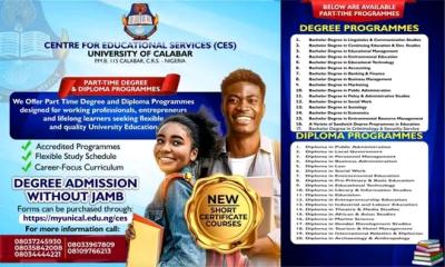 UNICAL announces CES Admission for 2026/2027 session
