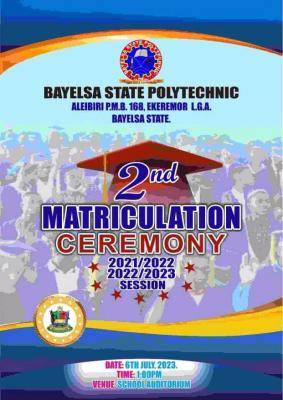 BYSPOLY 2nd Matriculation Ceremony, 2021/2022/2023 holds 6th July