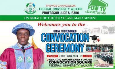 FUWUKARI announces 6th & 7th combined Convocation Ceremony