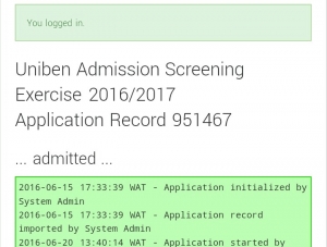 UNIBEN Admission List 2016/2017 Released