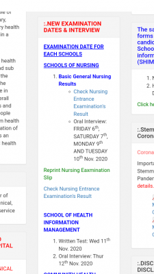 OAUTHC rescheduled exam date for School of Health Information Management (SHIM)