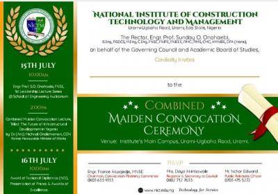 National Institute of construction Technology maiden Combined Convocation Ceremony