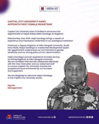 Capital City University appoints first female registrar