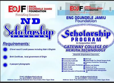 Gateway College of Health Technology ND admission & Scholarship offer, 2026/2027