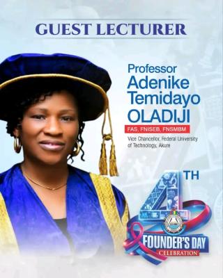 FUTA Vice Chancellor to deliver LASUSTECH 4th Founders' Day Lecture