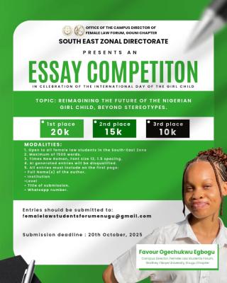 Female Law Forum GOUNI Chapter essay competition for female law students