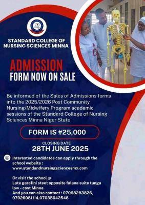 Standard College of Nursing Sciences Post Community Nursing Admission, 2025/2026