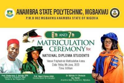 Anambra State Polytechnic 6th & 7th Matriculation Ceremony