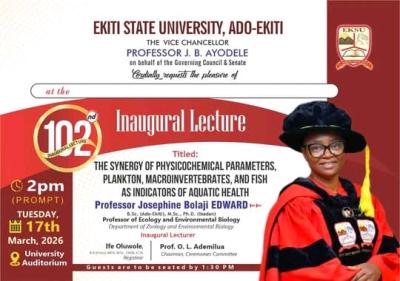 EKSU announces 102nd Inaugural Lecture
