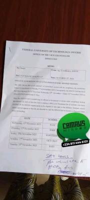 FUTO announces SIWES defense schedule