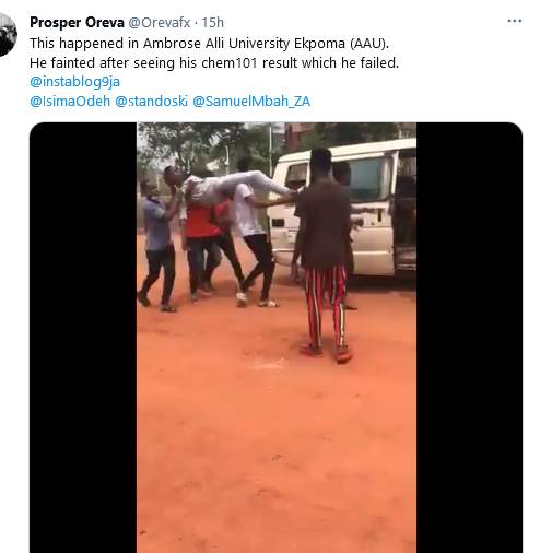 AAU student faints after seeing his chemistry result (video)
