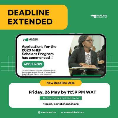 Nigeria Higher Education Foundation (NHEF) Scholars Program application deadline extended, 2023