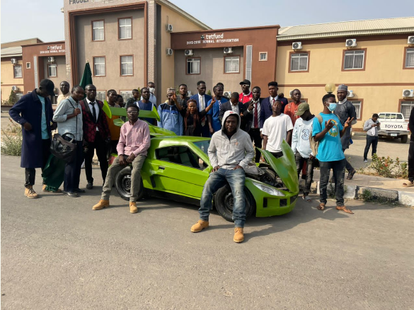 UNIJOS engineering students show off their newly manufactured car