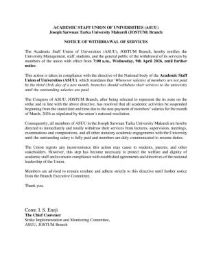 FUAM ASUU embarks on strike action