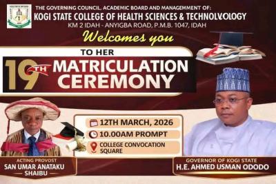 Kogi College of Health Sciences Holds Matriculation Ceremony for 2026 Intake