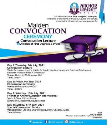 Anchor University maiden convocation ceremony